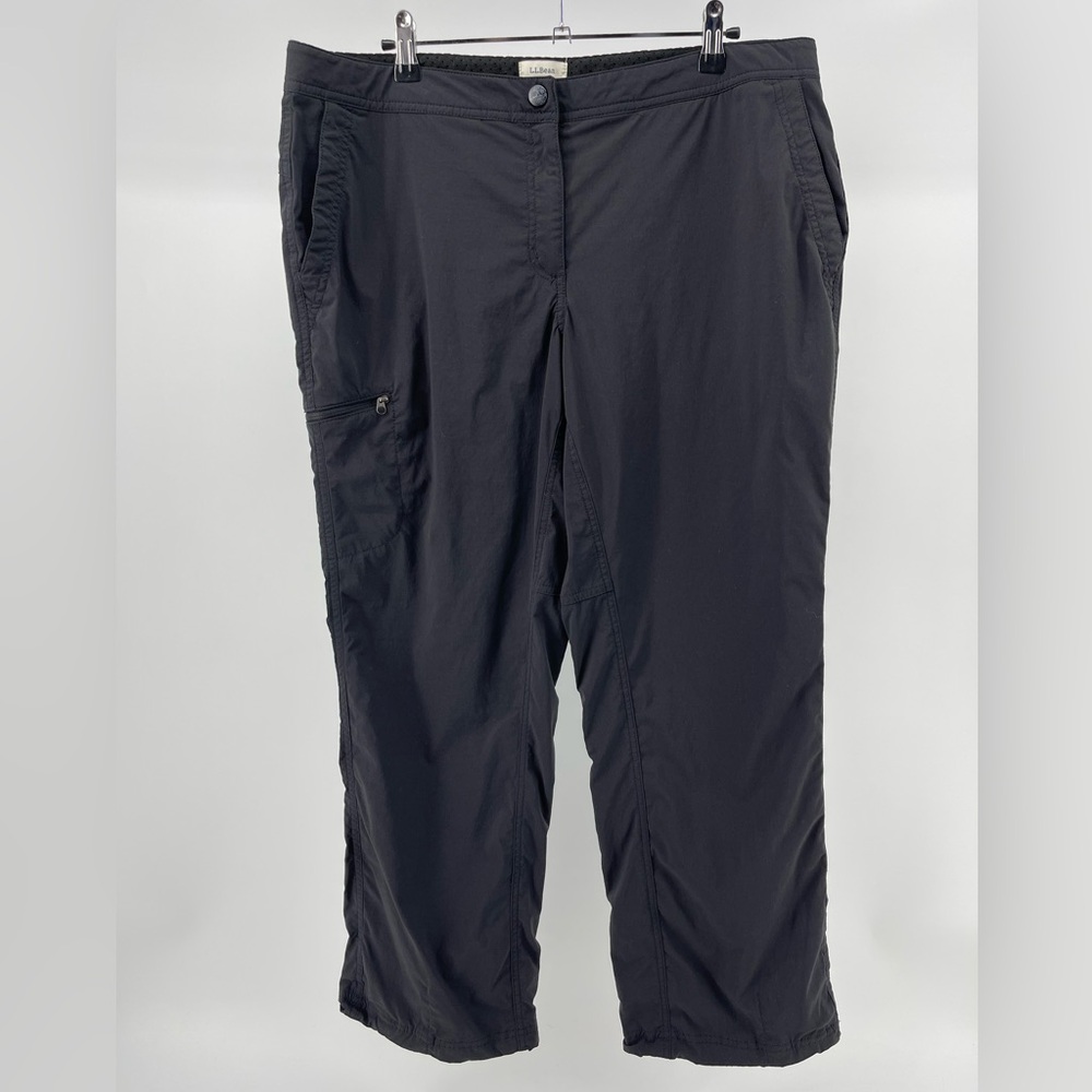 L.L. Bean Comfort Trail Pants in Black, Nylon Blend, Women's 16 Petite